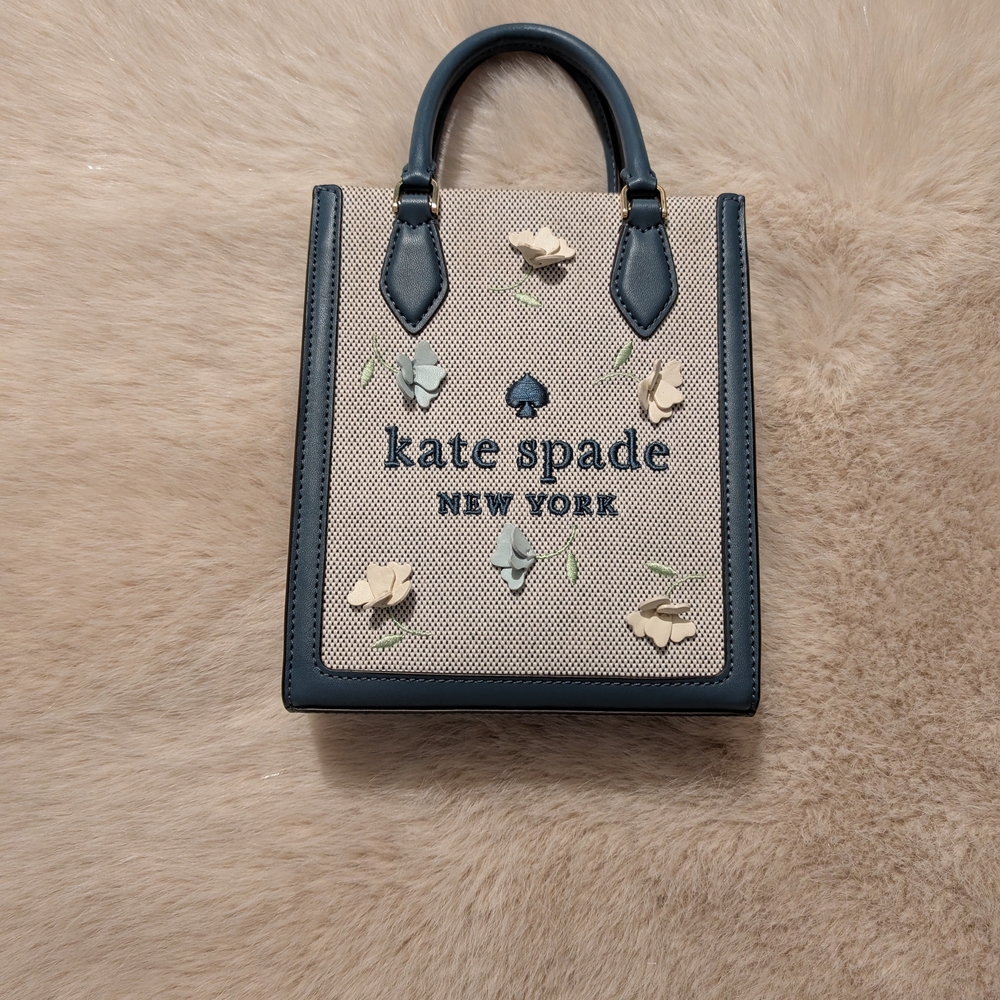 kate spade Navy and Cream Xs Floral Tote